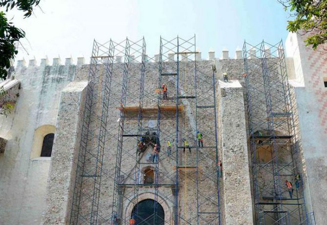 Restauración de catedral de Cuernavaca registra avance de 77 %