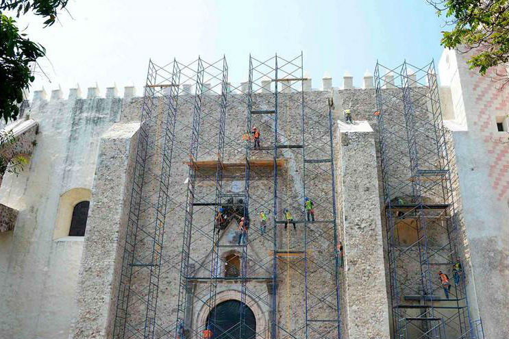 Restauración de catedral de Cuernavaca registra avance de 77 %
