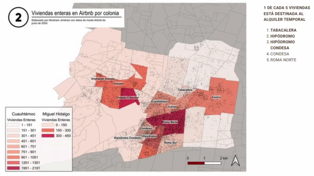 Cuauhtémoc concentra el 50% de los Airbnb en CDMX