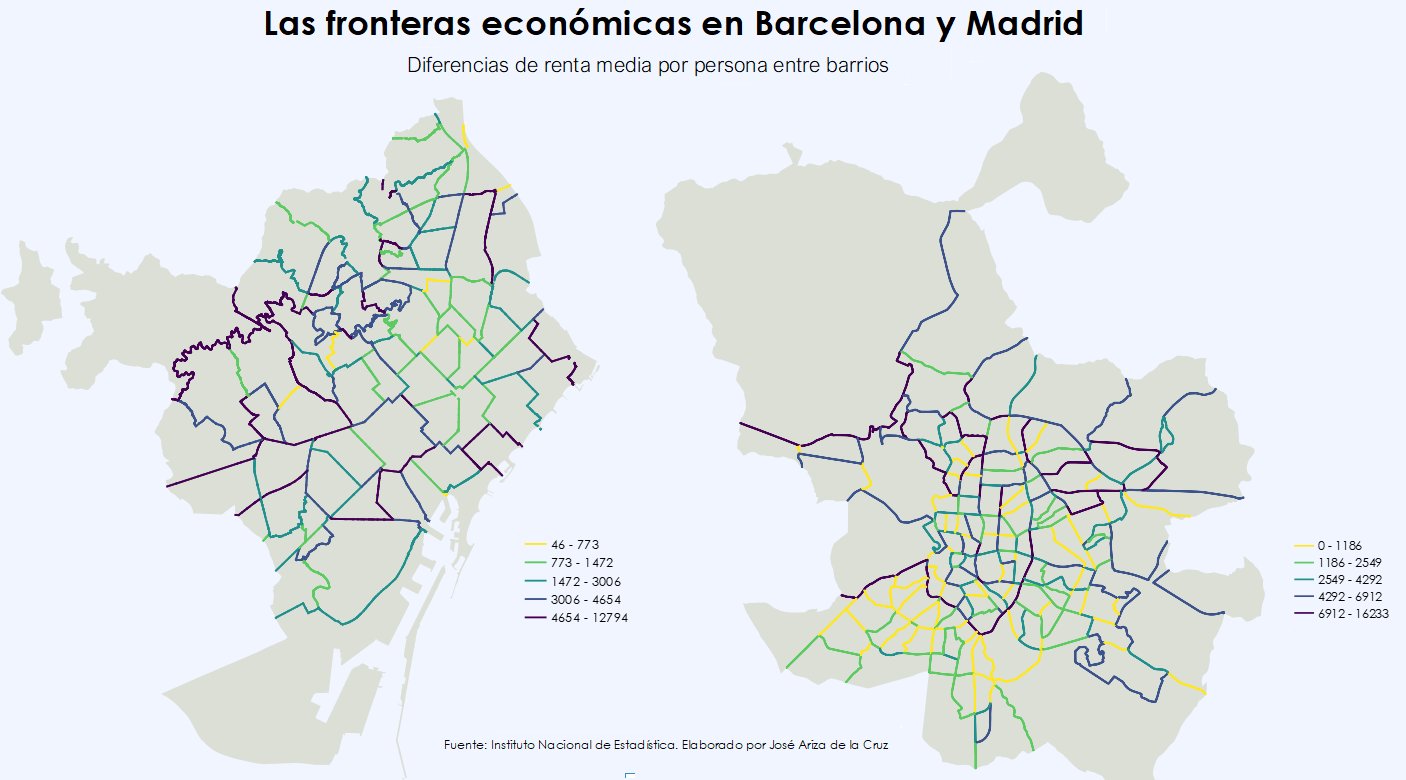 Barcelona y Madrid, dos ciudades segregadas de forma diferente - F9OKSzhbMAMEDzy