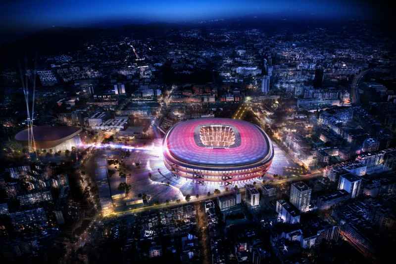 Nikken Sekkei + Pascual i Arquitectes Ausió diseñará Camp Nou del FC Barcelona - FOTO A Vista nocturna1280 1 e1457547109522