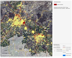 Fuente: Centro Eure, SC. a partir de fotointerpretación a través de Google Earth. Consultado en mayo de 2018. Imágenes de satélite Landsat 8 OLI 15/píxel, 2018.