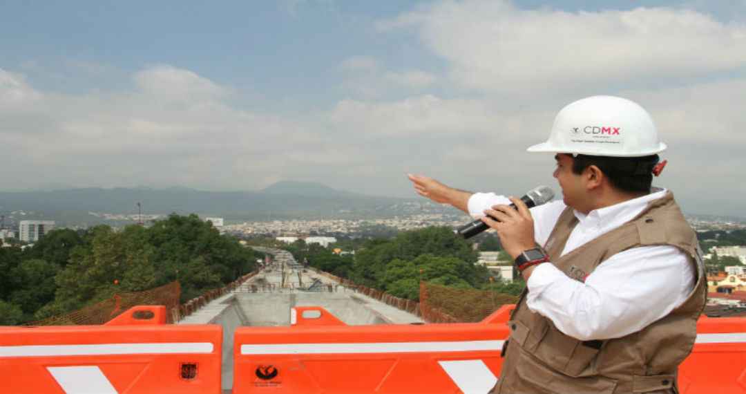 SOBSE concluye montaje de columnas en Viaducto Tlalpan para AUSUR