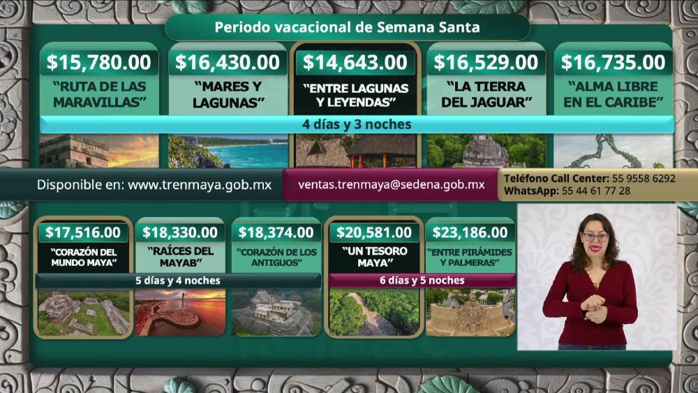 Tren Maya lanza paquetes turísticos para Semana Santa