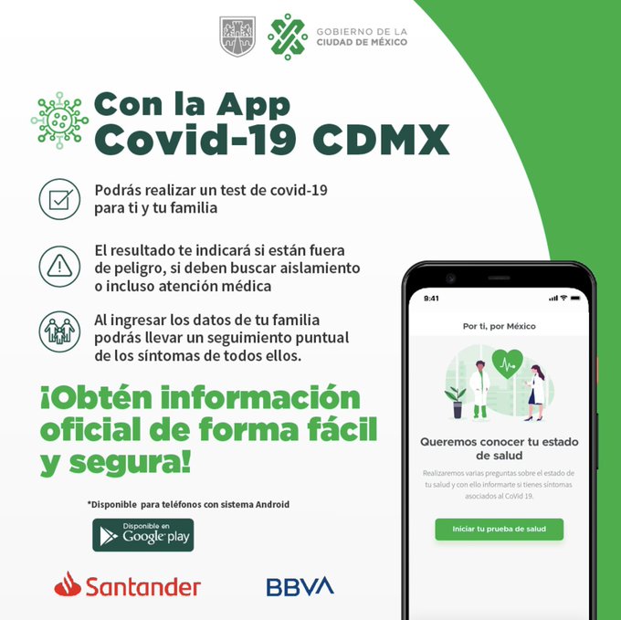 BBVA y Santander desarrollan app Covid-19 CDMX - Utilidad de APP BBVA