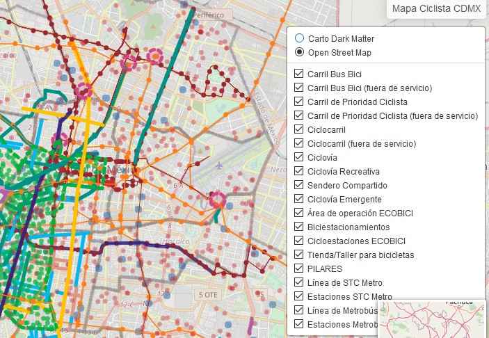 ¿Qué se puede encontrar en el mapa ciclista de la CDMX? - mapa ciclista 2 ver en mapa