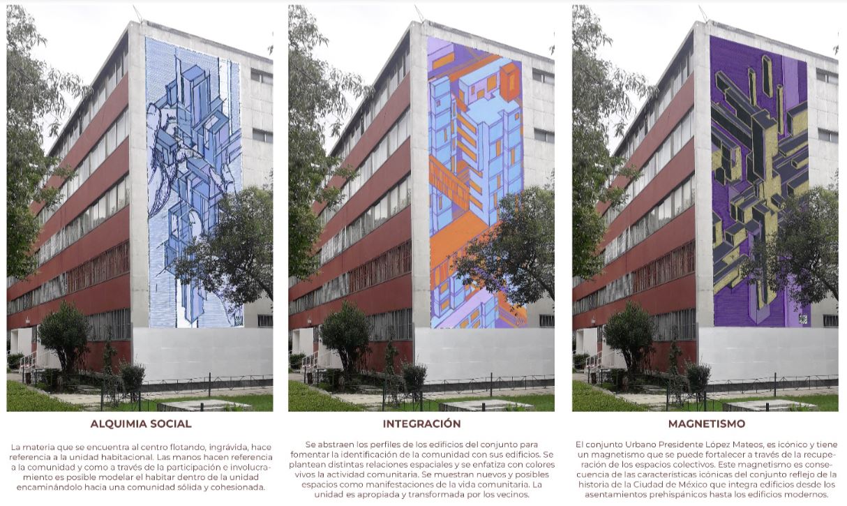 Realizan mural ‘Alquimia Social’ en edificio de Tlatelolco - mural tlatelolco