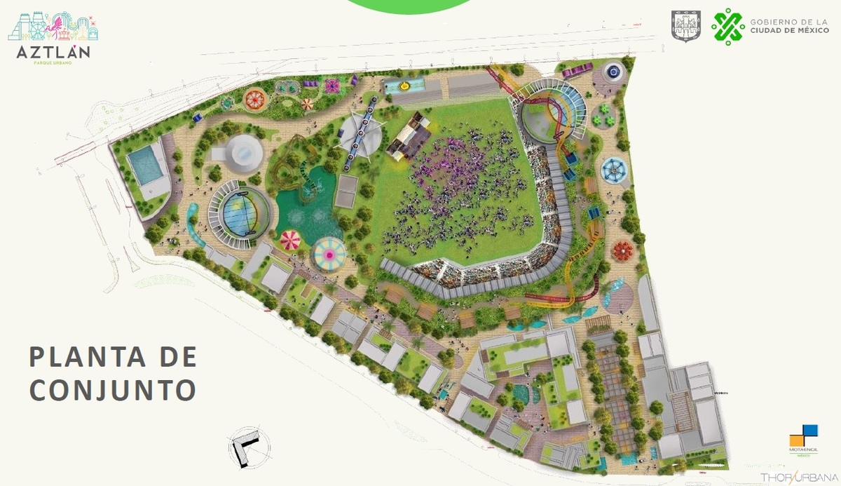 Inicia construcción del Parque Aztlán para sustituir la Feria de Chapultepec - planta de conjunto del parque