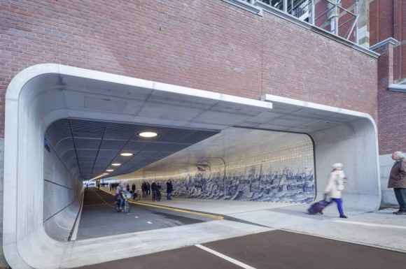 Construyen túnel mixto en Ámsterdam - portada 611 langzaamverkeerspassage amsterdam cs n23 1000x664 e1455816577371