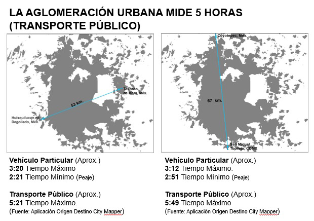 Superficie urbana de CDMX crece tres veces más que su población - tiempo traslado