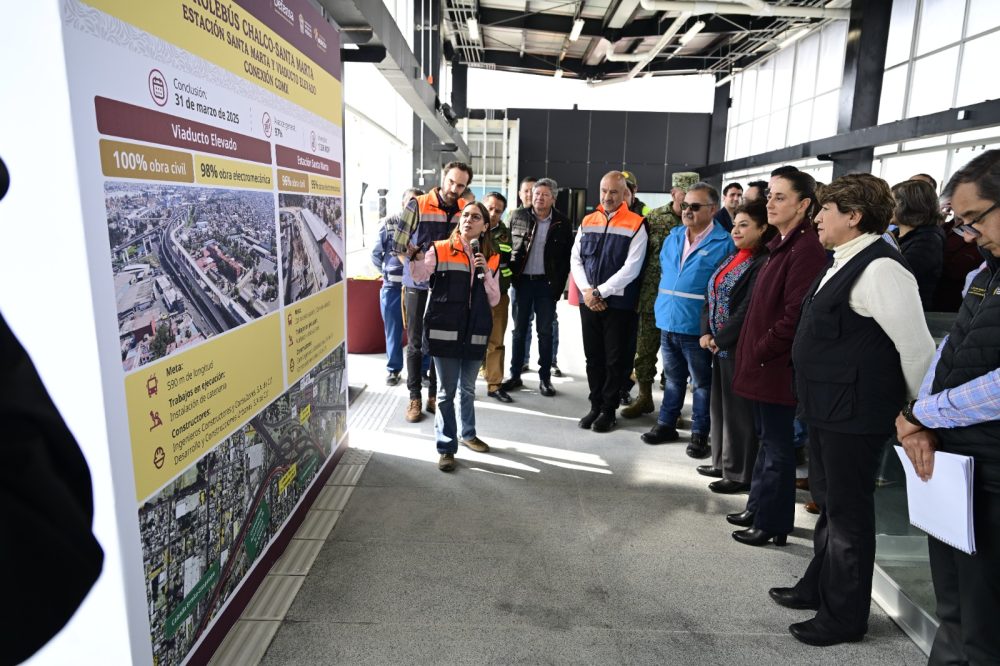 Supervisan avance de obra del Trolebús Chalco-Santa Martha